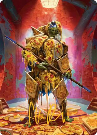 Image of Commander's Plate Art Card (Gold-Stamped Signature) (ASTMT-050) - Art Series: Teenage Mutant Ninja Turtles