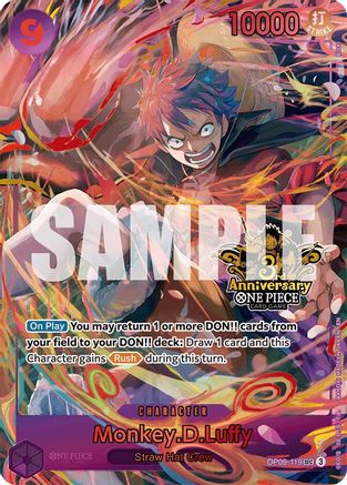 Image of Monkey.D.Luffy (Japanese Version 3rd Anniversary Set) (OP09-119) - One Piece Promotion Cards Foil