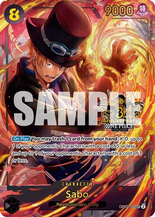 Image of Sabo (Japanese Version 3rd Anniversary Set) (OP07-118) - One Piece Promotion Cards Foil
