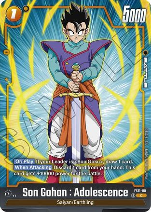 Image of Son Gohan : Adolescence - FS11-08 (FS11-08) - Starter Deck EX The Phase of Evolution Holofoil