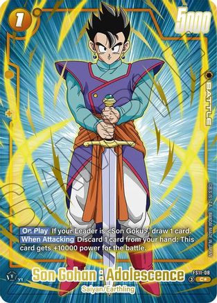 Image of Son Gohan : Adolescence - FS11-08 (Gold) (FS11-08) - Starter Deck EX The Phase of Evolution Holofoil