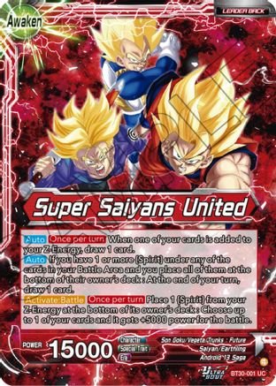 Image of Son Goku, Vegeta, & Trunks // Super Saiyans United (BT30-001) - Three Glorious Fighters Foil