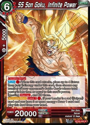 Image of SS Son Goku, Infinite Power (BT30-003) - Three Glorious Fighters Foil