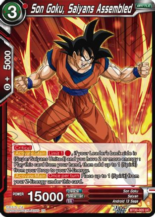 Image of Son Goku, Saiyans Assembled (BT30-005) - Three Glorious Fighters