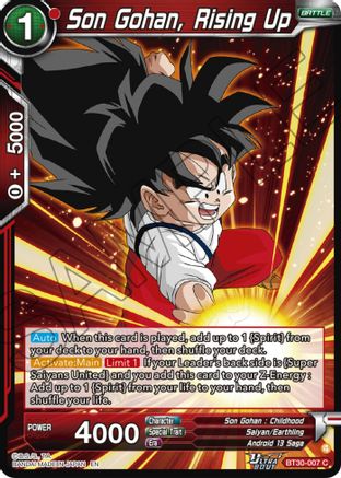 Image of Son Gohan, Rising Up (BT30-007) - Three Glorious Fighters Foil
