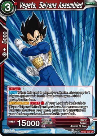 Image of Vegeta, Saiyans Assembled (BT30-009) - Three Glorious Fighters Foil