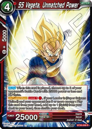 Image of SS Vegeta, Unmatched Power (BT30-008) - Three Glorious Fighters Foil