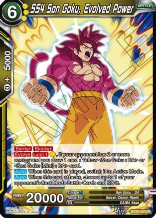 Image of SS4 Son Goku, Evolved Power (BT30-070) - Three Glorious Fighters