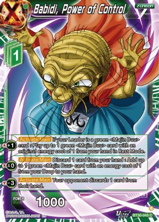 Image of Babidi, Power of Control (BT30-045) - Three Glorious Fighters Foil