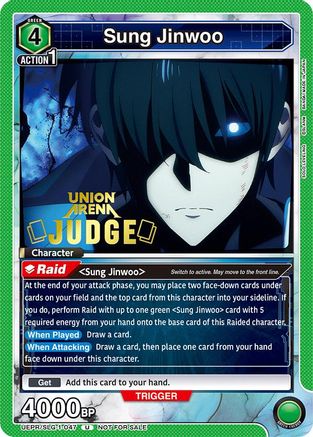 Image of Sung Jinwoo (047) (Judge) (UEPR/SLG-1-047) - Union Arena Promotion Cards Foil