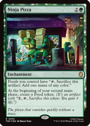 Image of Ninja Pizza (Surge Foil) (TMC-032) - Commander: Teenage Mutant Ninja Turtles Foil
