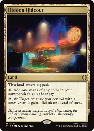 Image of Hidden Hideout (Surge Foil) (TMC-043) - Commander: Teenage Mutant Ninja Turtles Foil