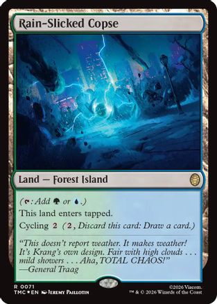 Image of Rain-Slicked Copse (Surge Foil) (TMC-071) - Commander: Teenage Mutant Ninja Turtles Foil
