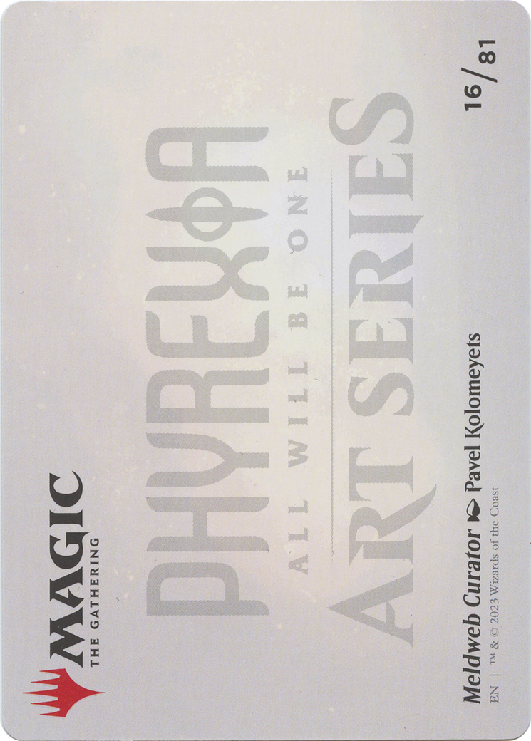 Image of Meldweb Curator // Meldweb Curator (AONE-016) - Phyrexia: All Will Be One Art Series (Borderless) Foil