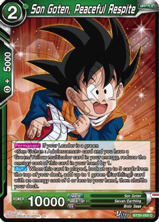 Image of Son Goten, Peaceful Respite (BT30-050) - Three Glorious Fighters Foil