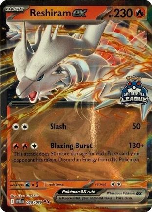 Image of Reshiram ex (Great Ball League) 020  - Holofoil League & Championship Cards - Double Rare