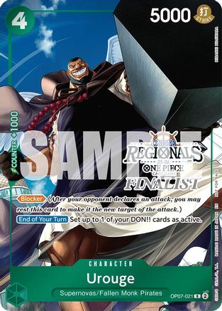 Image of Urouge (Online Regional Finalist Card Set 2025 Vol.1) (OP07-021) - One Piece Promotion Cards Foil