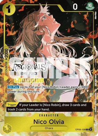 Image of Nico Olvia (Offline Regional Champion Card Set 2025 Vol.1) (OP09-106) - One Piece Promotion Cards Foil