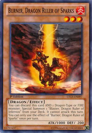 Image of Burner, Dragon Ruler of Sparks (LTGY-EN097) - Lord of the Tachyon Galaxy 1st Edition