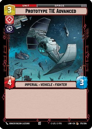 Image of Prototype TIE Advanced (175/264) - A Lawless Time