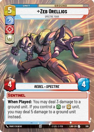 Image of Zeb Orellios - Spectre Four (Hyperspace) (309) - A Lawless Time