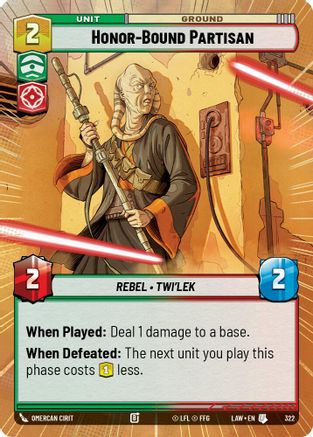 Image of Honor-Bound Partisan (Hyperspace) (322) - A Lawless Time