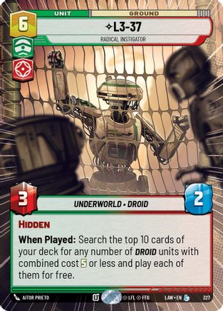 Image of L3-37 - Radical Instigator (Hyperspace) (327) - A Lawless Time