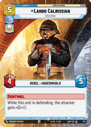 Image of Lando Calrissian - Eyes Open (Hyperspace) (372) - A Lawless Time