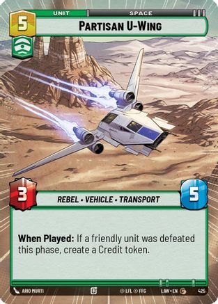Image of Partisan U-Wing (Hyperspace) (425) - A Lawless Time