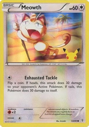 Image of Meowth (20th Anniversary) 053/83  - Holofoil Miscellaneous Cards & Products - Promo