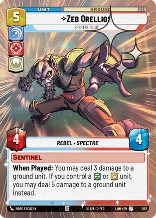 Image of Zeb Orellios - Spectre Four (Hyperspace Foil) (547) - A Lawless Time Foil
