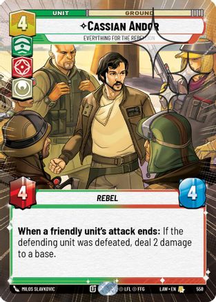 Image of Cassian Andor - Everything for the Rebellion (Hyperspace Foil) (558) - A Lawless Time Foil