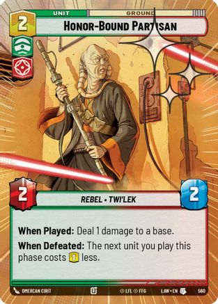 Image of Honor-Bound Partisan (Hyperspace Foil) (560) - A Lawless Time Foil