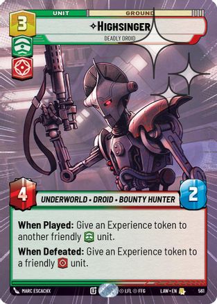 Image of Highsinger - Deadly Droid (Hyperspace Foil) (561) - A Lawless Time Foil