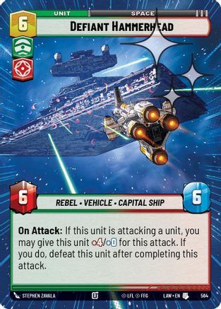 Image of Defiant Hammerhead (Hyperspace Foil) (564) - A Lawless Time Foil