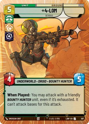 Image of 4-LOM - Devious (Hyperspace Foil) (567) - A Lawless Time Foil
