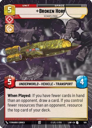Image of Broken Horn - Vizago's Pride (Hyperspace Foil) (585) - A Lawless Time Foil