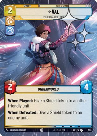 Image of Val - It's Been a Ride, Babe (Hyperspace Foil) (593) - A Lawless Time Foil