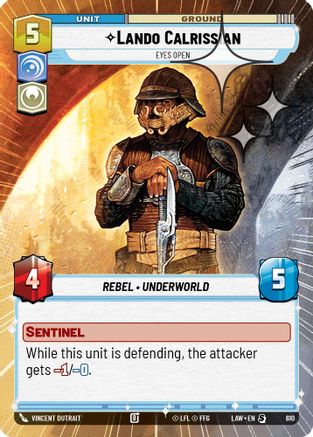 Image of Lando Calrissian - Eyes Open (Hyperspace Foil) (610) - A Lawless Time Foil