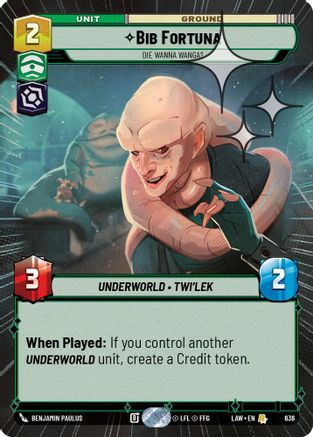 Image of Bib Fortuna - Die Wanna Wanga? (Hyperspace Foil) (636) - A Lawless Time Foil