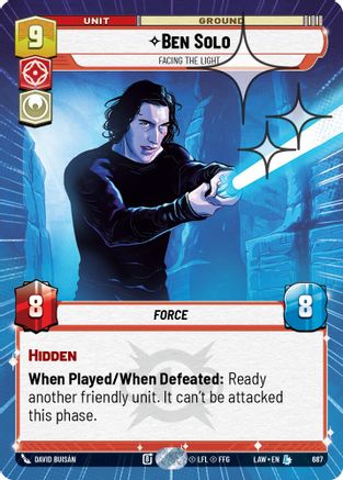 Image of Ben Solo - Facing the Light (Hyperspace Foil) (687) - A Lawless Time Foil