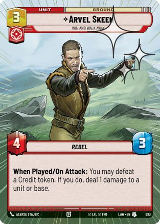 Image of Arvel Skeen - Win and Walk Away (Hyperspace Foil) (693) - A Lawless Time Foil