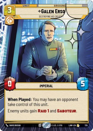 Image of Galen Erso - Destroying His Creation (Hyperspace Foil) (735) - A Lawless Time Foil