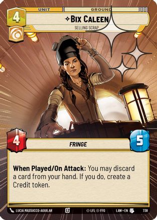 Image of Bix Caleen - Selling Scrap (Hyperspace Foil) (738) - A Lawless Time Foil