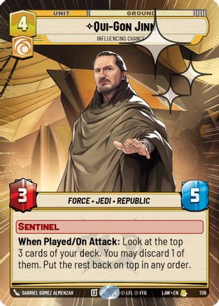 Image of Qui-Gon Jinn - Influencing Chance (Hyperspace Foil) (739) - A Lawless Time Foil