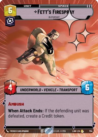 Image of Fett's Firespray - In Pursuit (Hyperspace Foil) (754) - A Lawless Time Foil