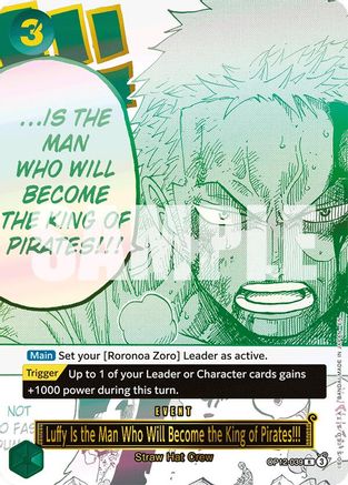 Image of Luffy Is the Man Who Will Become the King of Pirates!!! (Japanese Version 3rd Anniversary Set) (OP12-039) - One Piece Promotion Cards Foil