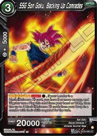 Image of SSG Son Goku, Backing Up Comrades (BT30-086) - Three Glorious Fighters