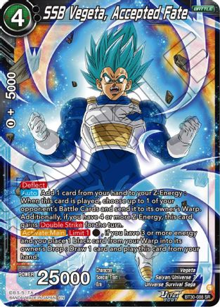 Image of SSB Vegeta, Accepted Fate (BT30-088) - Three Glorious Fighters Foil
