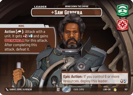 Image of Saw Gerrera - Bring Down the Empire (Showcase) (767) - A Lawless Time Foil